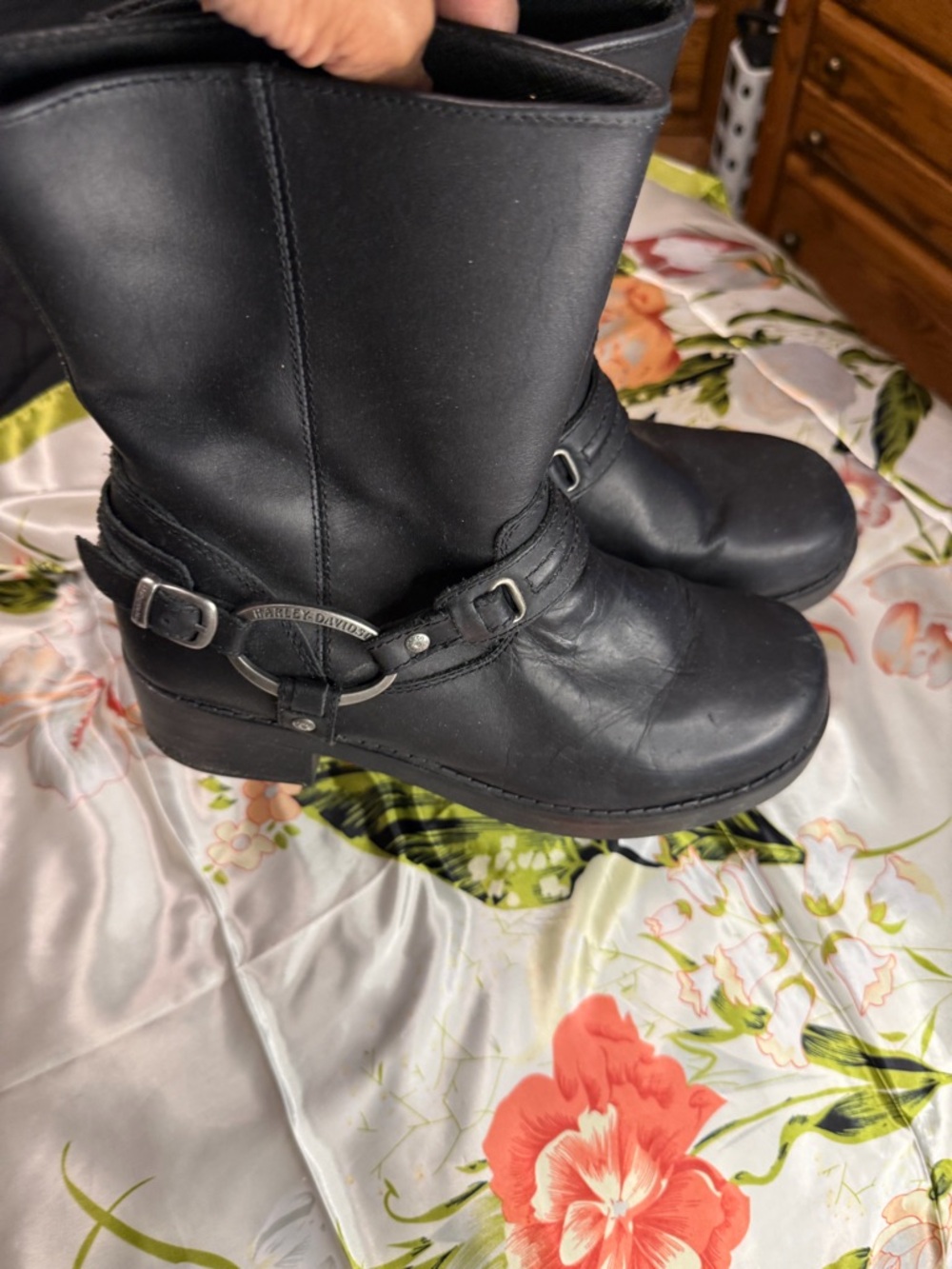 Harley-Davidson Women's Black Leather Mid-Calf Harness Boots - Picture 4 of 14